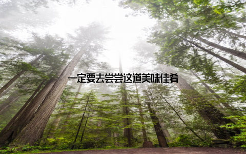 一定要去尝尝这道美味佳肴