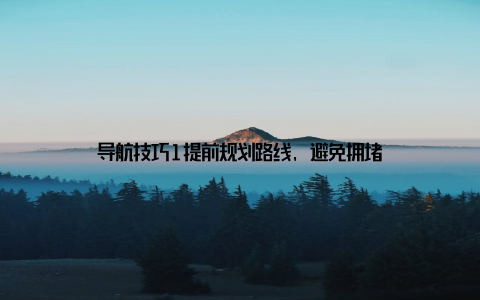 导航技巧1提前规划路线, 避免拥堵